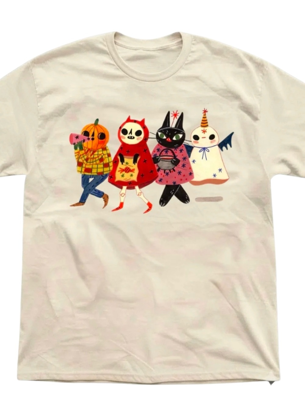 Cute Spooky Halloween Trick Or Treat Squad Ivory Graphic Tee